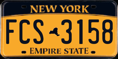 NY license plate FCS3158