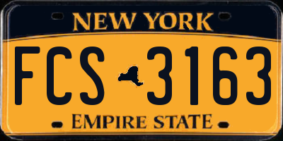 NY license plate FCS3163
