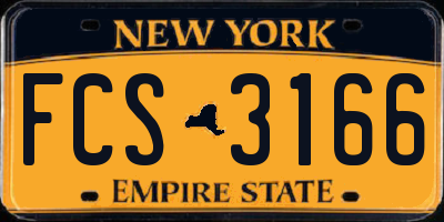 NY license plate FCS3166