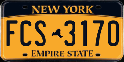 NY license plate FCS3170