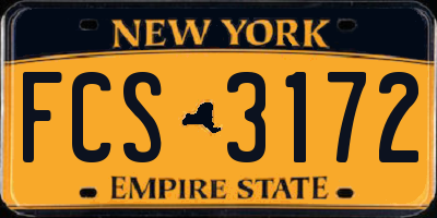 NY license plate FCS3172