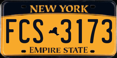 NY license plate FCS3173