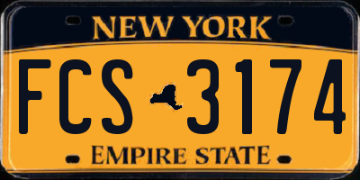NY license plate FCS3174