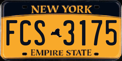 NY license plate FCS3175