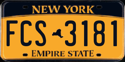 NY license plate FCS3181