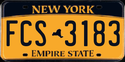 NY license plate FCS3183