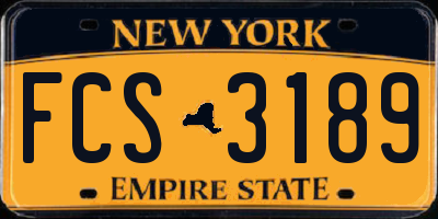 NY license plate FCS3189