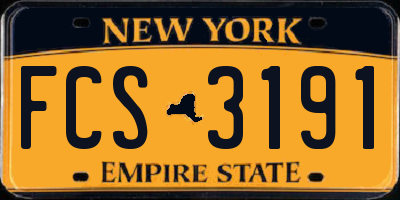 NY license plate FCS3191