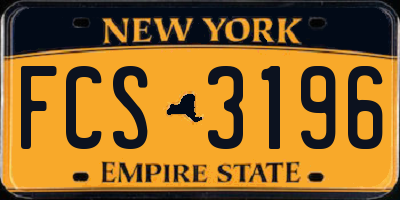 NY license plate FCS3196