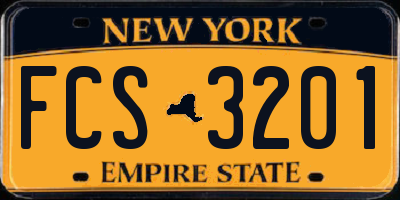 NY license plate FCS3201
