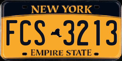 NY license plate FCS3213
