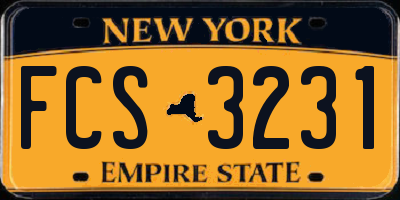 NY license plate FCS3231