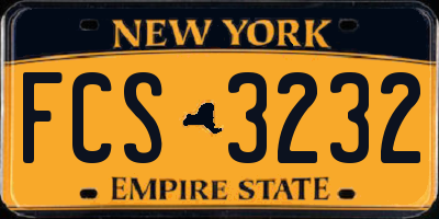 NY license plate FCS3232