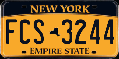 NY license plate FCS3244