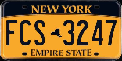 NY license plate FCS3247