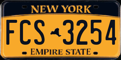 NY license plate FCS3254