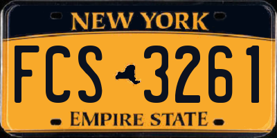 NY license plate FCS3261