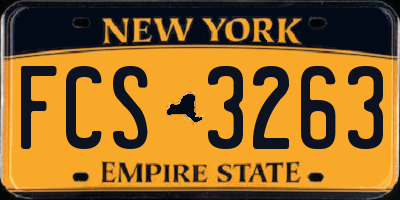 NY license plate FCS3263