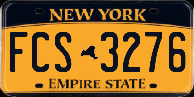 NY license plate FCS3276