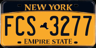 NY license plate FCS3277