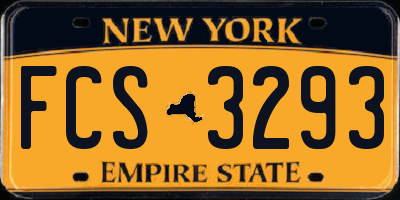 NY license plate FCS3293