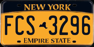 NY license plate FCS3296