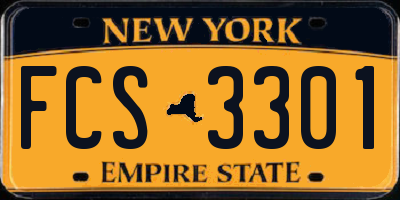 NY license plate FCS3301