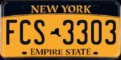 NY license plate FCS3303