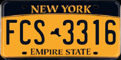 NY license plate FCS3316