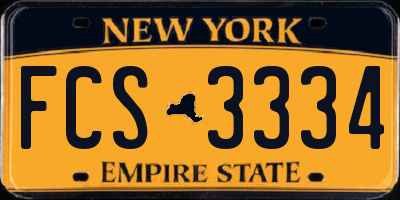 NY license plate FCS3334