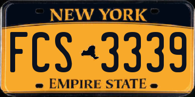 NY license plate FCS3339