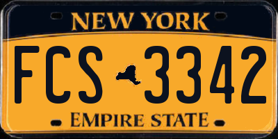 NY license plate FCS3342