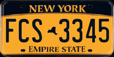 NY license plate FCS3345
