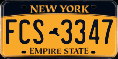 NY license plate FCS3347