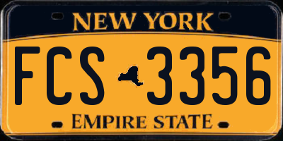 NY license plate FCS3356