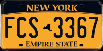 NY license plate FCS3367