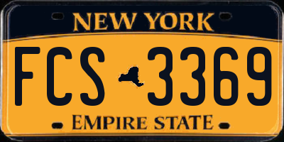 NY license plate FCS3369