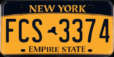 NY license plate FCS3374
