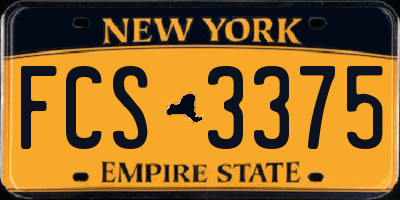 NY license plate FCS3375