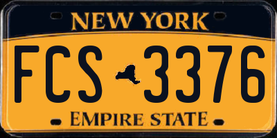 NY license plate FCS3376