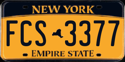 NY license plate FCS3377