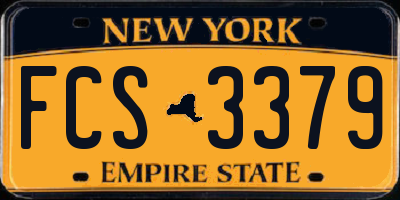 NY license plate FCS3379