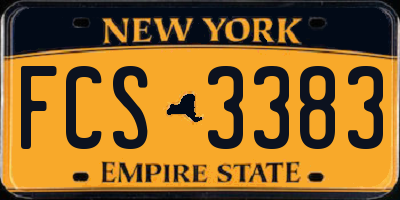 NY license plate FCS3383