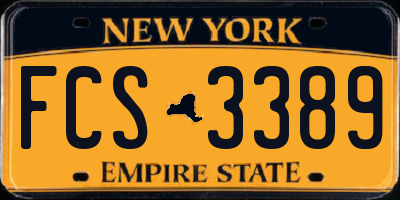 NY license plate FCS3389