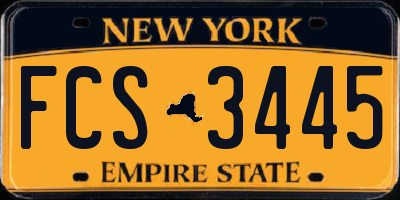 NY license plate FCS3445