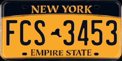 NY license plate FCS3453