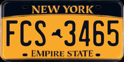 NY license plate FCS3465