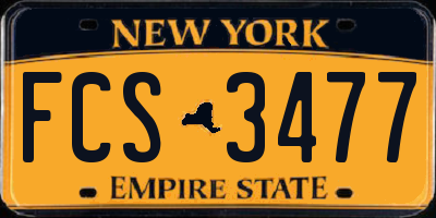 NY license plate FCS3477
