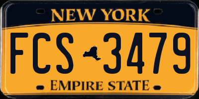 NY license plate FCS3479