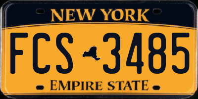 NY license plate FCS3485